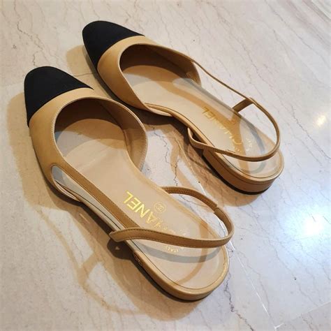 two tone slingback flats